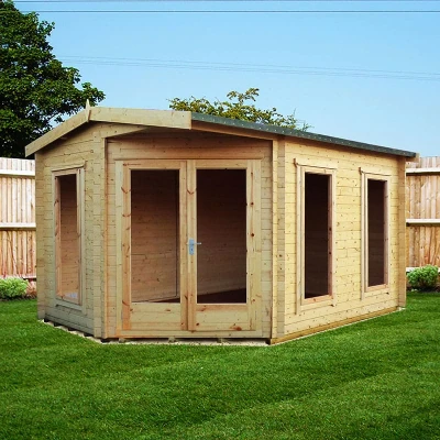 Image of Shire Rivington 4.3m x 3m Corner Log Cabin (28mm)