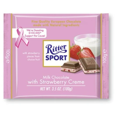 Image of Ritter Sport Bars, Milk Chocolate with Strawberry Creme, 3.5 Ounce (Pack of 12) by [Foods]