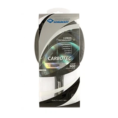 Image of Donic Schildkröt CarboTec 900 Table Tennis Bat, 20% Carbon, Concave Handle, 1.9 mm Sponge, Champion Pad ITTF, 758212