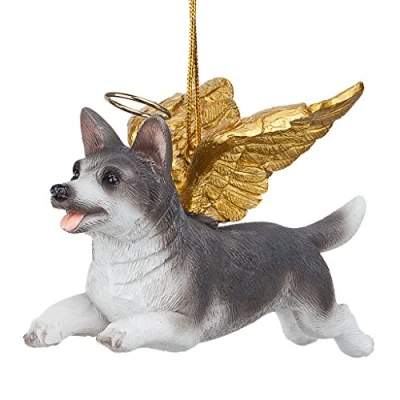 Image of Christmas Tree Ornaments Honor The Pooch Siberian Husky Holiday Angel Dog Decorations