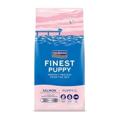 Image of Fish4Dogs Finest Salmon and Sweet Potato Puppy Food Natural, Hypoallergenic Dog Great for Healthy Skin Coat Rich in Omega 3, 6 9 (Large Kibble 6kg)