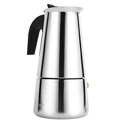 Image of Espresso Coffee Maker, 2/4/6/9 Cups Portable Stainless Steel Moka Pot Italian Shot Maker for Gas, Stovetop and Induction Cookers(6 300ml)