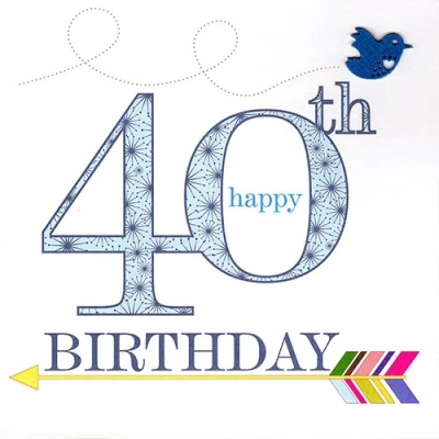 Image of Claire Giles Sherbet Sundaes 40th Birthday Card Blue