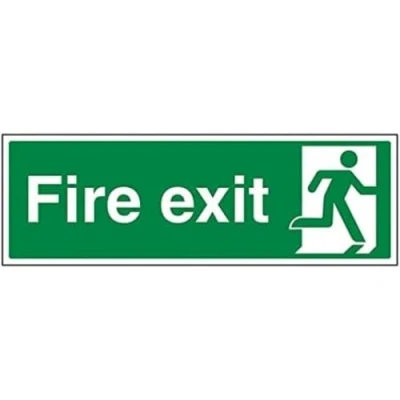 Image of V Safety Fire Exit Final Man Right 450 X 150mm
