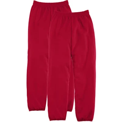 Image of Hanes Men&#039;s EcoSmart Non Pocket Sweatpant (Pack of 2), Deep Red, Medium