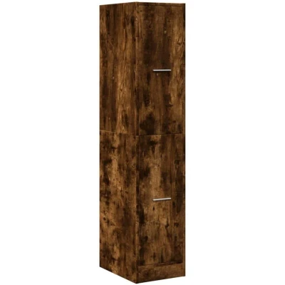 Image of vidaXL Apothecary Cabinet Smoked Oak 30x41x144.5 cm Engineered Wood