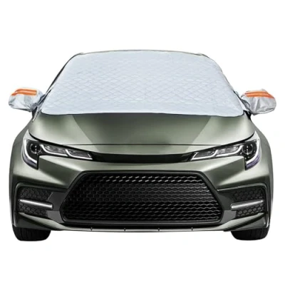 Image of CAMUSBR Car Windshield Snow Cover, Windscreen and Wing Mirror Frost Cover Waterproof Winter for Ice, Snow, Protection Most Cars (170x140cm)