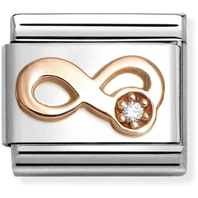 Image of Nomination Rose Gold White Infinity Charm