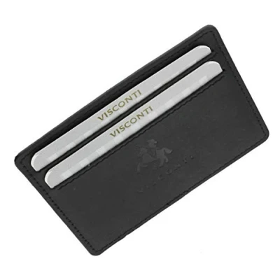 Image of Visconti Slim Leather Credit Card Holder CC1 Oil Black