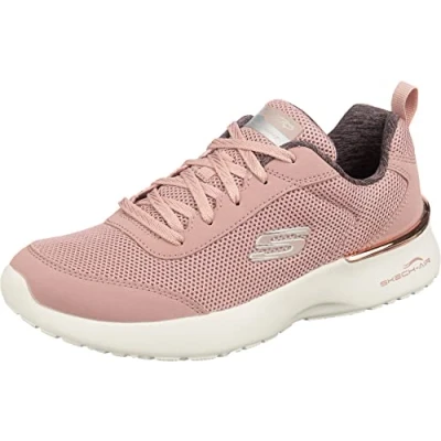 Image of Skechers Women&#039;s Skech air Dynamight Fast Brake Trainers,Mauve Mesh / Off White Trim,5 UK