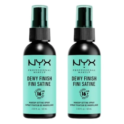 Image of NYX Professional Makeup Setting Spray, Long Lasting Formula, Fixing, Lightweight, Vegan Dewy Finish, Pack of 2, 60 mL