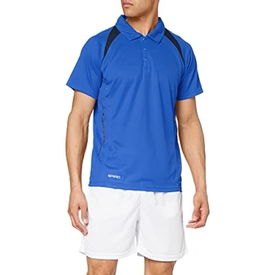 Image of Spiro Men&#039;s Team Spirit Polo T Shirt Royal/Navy, X Large