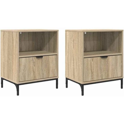 Image of vidaXL Bedside Tables 2 pcs Sonoma oak 49 x 36 61 cm Engineered wood