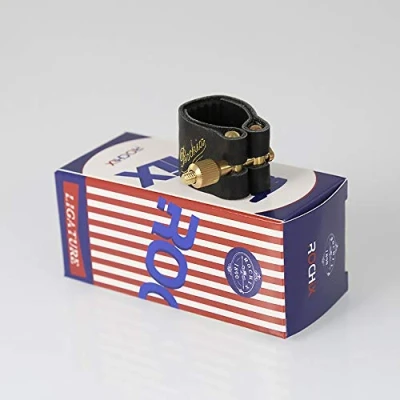 Image of Genuine Leather Ligature and Plastic Cap for Soprano Saxophone Sax