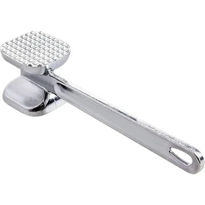 Image of Poundsaver Meat Mallet Aluminium Tenderiser, Tenderizer Tool,Heavy Duty Mallet, Hammer, Metal Pounder, Steak Beef Chicken Hammer Kitchen Tool (Small)