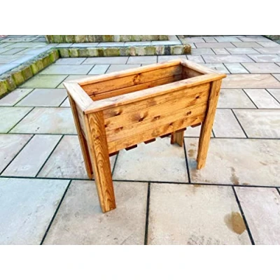 Image of Charles Taylor Wiltshire Large Raised Wooden Garden Trough Planter W830xL410xH720mm