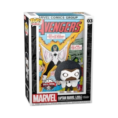 Image of Funko Pop! Cover Art: Marvel Captain Collectable Vinyl Figure Gift Idea Official Merchandise Toys for Kids &amp; Adults Movies Fans Model Collectors and Display