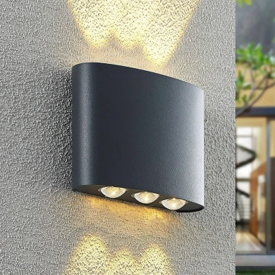 Image of Lindby Gatlin LED outdoor wall light, 16 cm