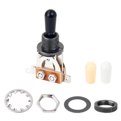 Image of Banworks Metric 3 way Toggle Switch Pickup Selector for Epiphone EPI LP Les Paul Style Guitar JT/DWQ 01 Gun Black with Tip