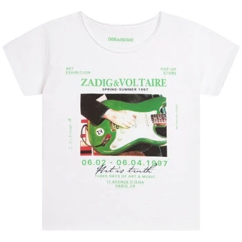 Image of Zadig &amp; Voltaire Short Sleeves Print Tshirt for kids, Size: 8y, White
