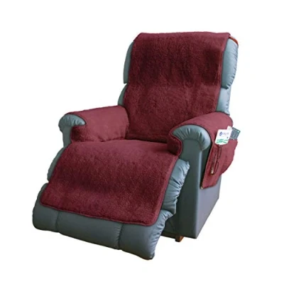 Image of easylife lifestyle solutions Fleece Recliner Chair Cover Protects Recliners from Spills And Stains Slip Resistant Backing, Elasticated Straps To Hold In Position Covers For Armchairs
