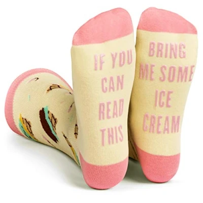 Image of Lavley If You Can Read This Bring Me Some Ice Cream Socks Unisex Funny Gift for Women and Teens