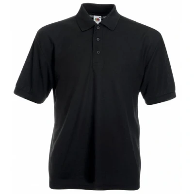 Image of Fruit of the Loom Mens 65/35 Pique Short Sleeve Polo Shirt (M) (Black)