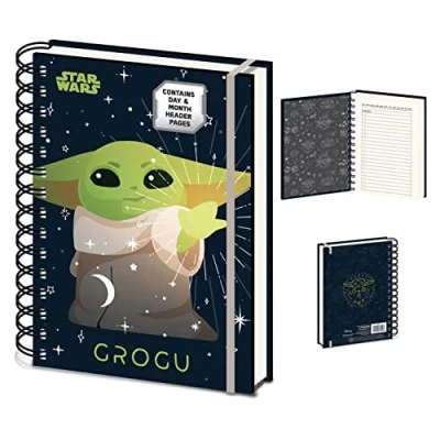 Image of Pyramid International Star Wars: The Mandalorian A5 Wiro Notebook Diary (Grogu Force Design) Official Merchandise