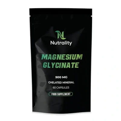Image of Nutrality Magnesium Glycinate 500mg High Strength Complex Supports Bone Health &amp; Energy Levels Sleep Aid Promotes Relaxation 60 Vegan Capsules