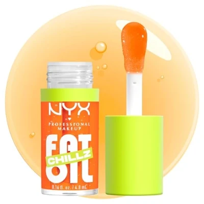 Image of NYX Professional Makeup Fat Oil Chillz Lip Gloss, Hybrid for Shine and Hydration with a Non Sticky Finish, Citrus Chiller