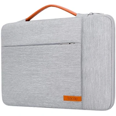 Image of Lacdo 360 Protective Laptop Sleeve Case Computer Bag for 15.6 inch ASUS Vivobook/Chromebook/TUF Gaming, Lenovo IdeaPad 3 Chromebook 15, Dell Inspiron HP Pavilion Acer Aspire 5/Nitro 5, Gray