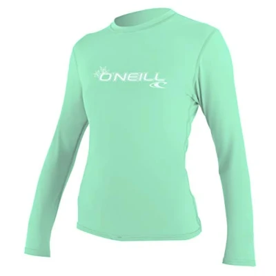 Image of O&#039;Neill Wms Basic Skins Long Sleeve Sun Shirt Light Aqua, Large