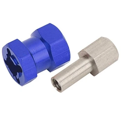 Image of RC Hex Adapter, Extension Wheel Hub Metal Driver Adapter Compatible with D90 AX10 CC01 SCX10 F350(Blue)
