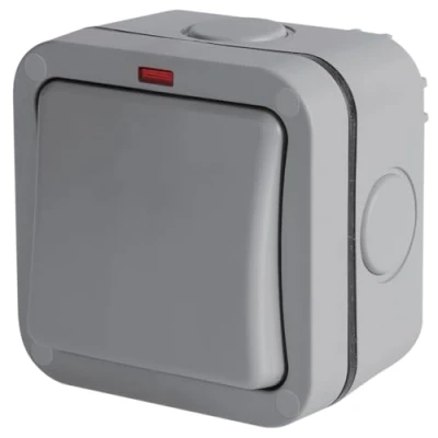 Image of BG Electrical WP12 Nexus Storm IP66 Grey 1 Gang 2 Way 20Ax SP Switch With Neon