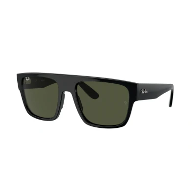 Image of Ray Ban Unisex RB0360S DRIFTER 901/31 Sunglasses Acetate Black Green Squared Normal