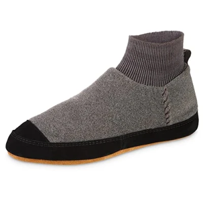 Image of acorn Unisex Polar Pair Ankle Fleece Slipper Sock, Charcoal, 9 10 US Men