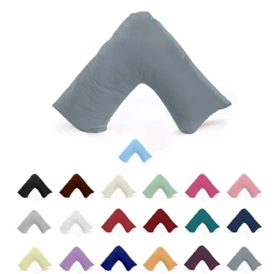 Image of EGYPTO Orthopaedic V Shaped Pillow Nursing Pregnancy Back Support Cases (Grey)