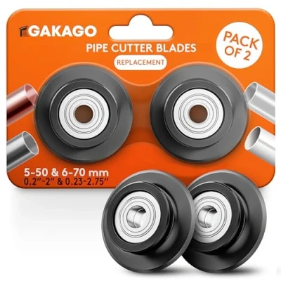 Image of Gakago Ror Cutter Replacement Blades for 5 50mm/0.1 2&quot; and 6 70mm/0.1 2.75&quot; (Pack of 2) All Common Metals Such as Stainless Steel, Copper, Aluminium, Steel or Plastic (e.g. PVC &amp; PE)