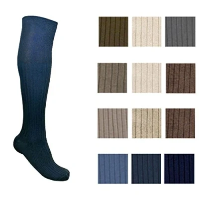 Image of undercover lingerie 6 Pairs Mens Long Hose 100% Cotton Socks Assorted Fashion