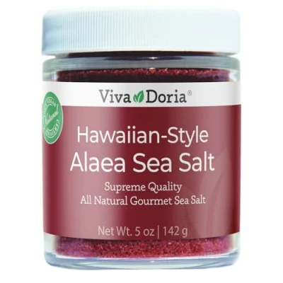 Image of Viva Doria Hawaiian Red Alaea Sea Salt, Fine Grain, 142 gram Glass Jar