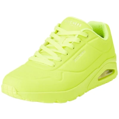 Image of Skechers Men&#039;s Uno Stand on Air Trainers, Lime Durabuck Trim, 8.5 UK