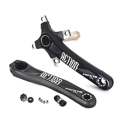 Image of LHHL 170/172.5/175mm MTB Bicycle Left/right Crank Arm 104BCD Aluminum Alloy With Bottom Bracket Suitable For Mountain Bike (Color : Black, Size 172.5MM)