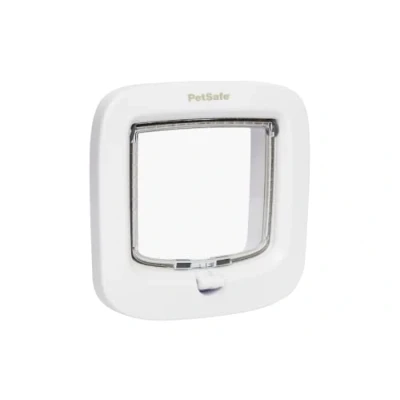 Image of PetSafe Manual Locking Cat Flap with Easy Install, White, 4 Way Lock, Exclusive Entry, For Cats Up To 7 kg, Energy Efficient