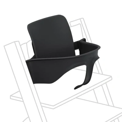 Image of Stokke Tripp Trapp Baby Set2, Black Ages 6 36 Months Convert The Chair into a Comfortable High