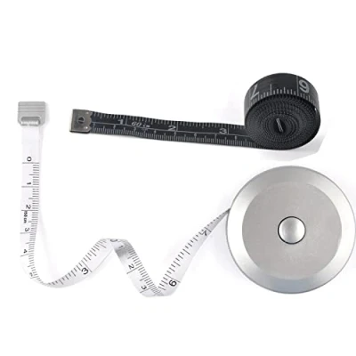 Image of WINTAPE 2PCS Measuring Tape for Body,Soft Measure Body Sewing Fabric Tailor Cloth Craft Measurement Tape，60 Inch/1.5M Pink Retractable Dual Sided Set (Silver+Black)