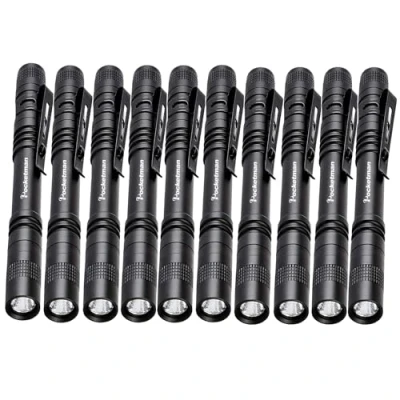 Image of POCKETMAN LED Penlight Flashlight Small Pocket size Pen Torch with Clip for Lighting
