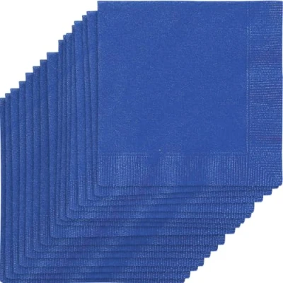 Image of Royal Blue Paper Beverage Napkins (12cm) 20 Count Perfect for Parties and Celebrations