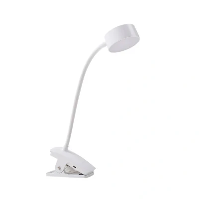 Image of Lindby LED clip on light Maori, white, metal, CCT, dimmable.