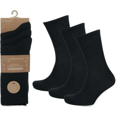 Image of OnlyBee Ladies Plain Black Bamboo Socks 3 Pairs