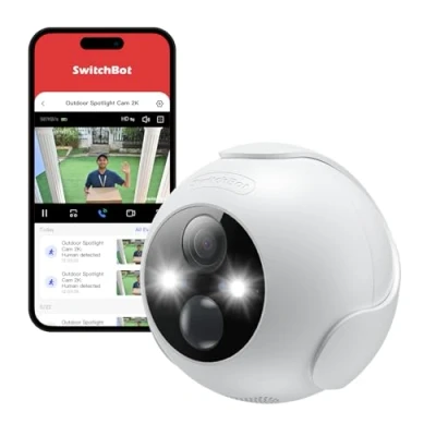 Image of SwitchBot Wireless Security Camera 2K, Waterproof Outdoor with 10000mAh Battery Powered, Color Night Vision, AI Human/Pet Motion Detection, Alexa Compatible, 256GB Local &amp; Cloud Dual Storage